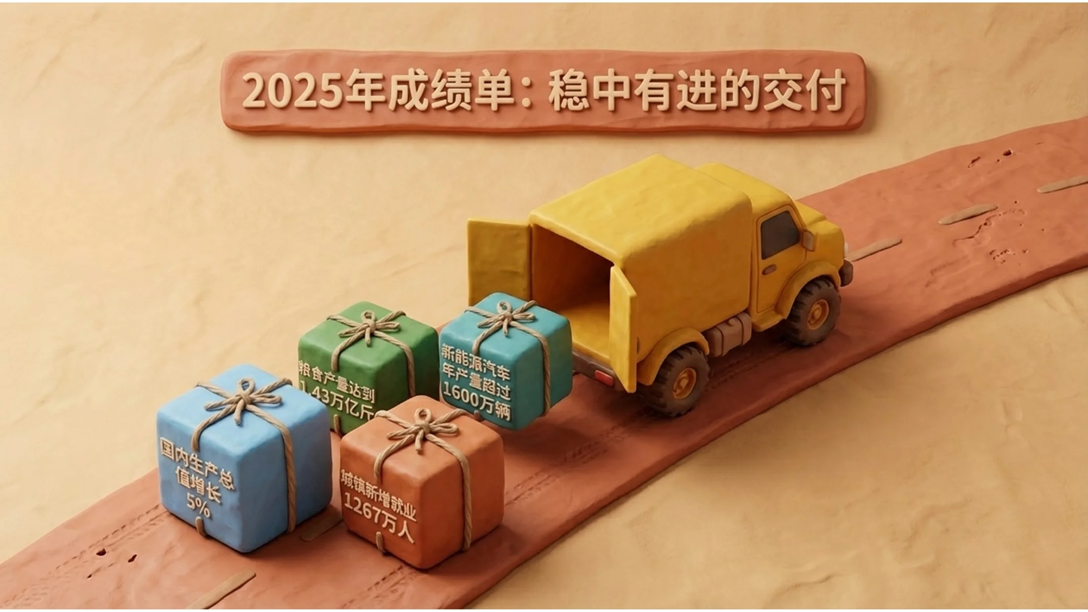泥偶黏土动画材质风格政府工作报告PPT - 预览图3