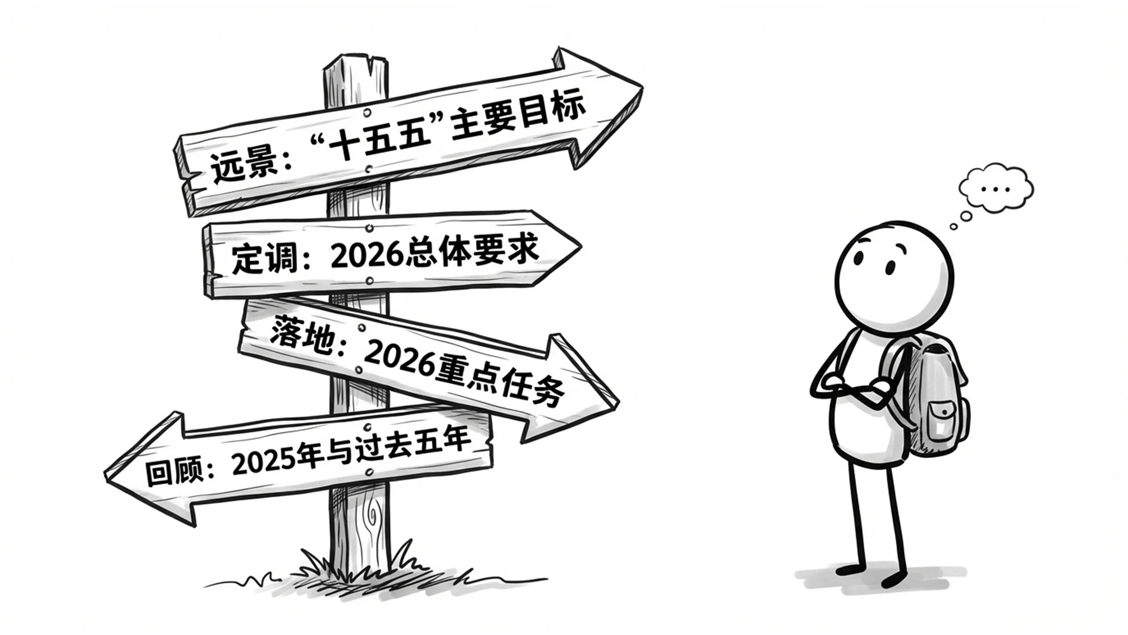 黑白手绘卡通商务手绘政府工作报告PPT - 预览图1