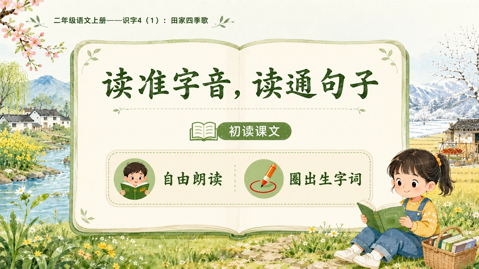 小学六年制统编教材系列课件——二年级语文上册：识字4 田家四季歌（1）（完整资料包） - 预览图4