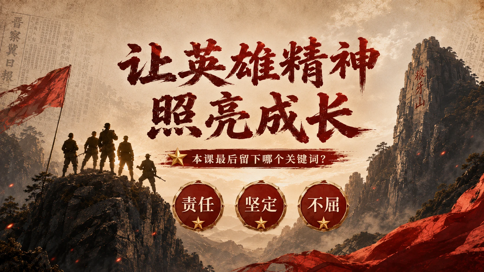 小学六年制统编教材系列课件——六年级语文上册第6课（2）：狼牙山五壮士（完整资料包） - 预览图20