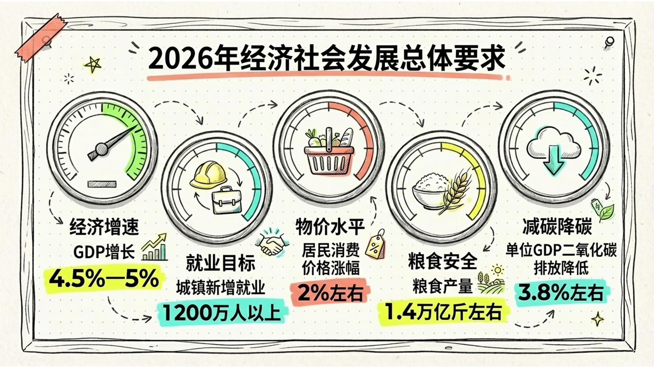 手绘涂鸦风格政府工作报告PPT - 预览图3