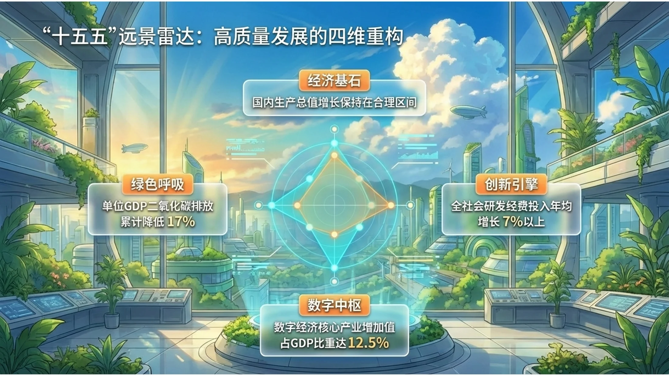 动漫太阳朋克风格政府工作报告PPT - 预览图3