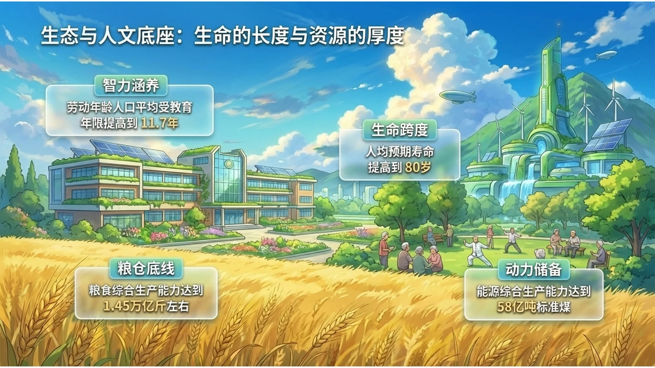 动漫太阳朋克风格政府工作报告PPT - 预览图4