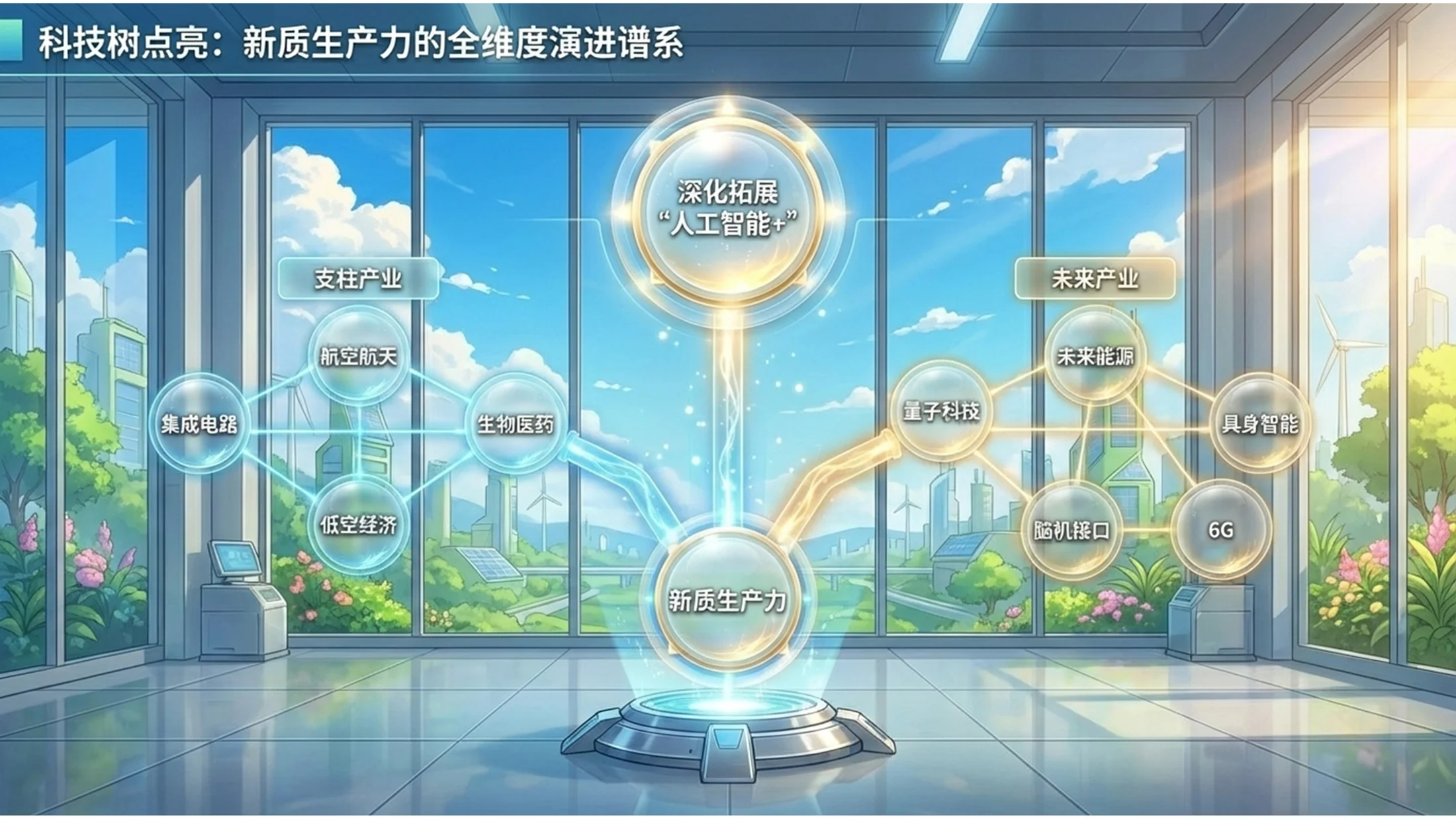 动漫太阳朋克风格政府工作报告PPT - 预览图9