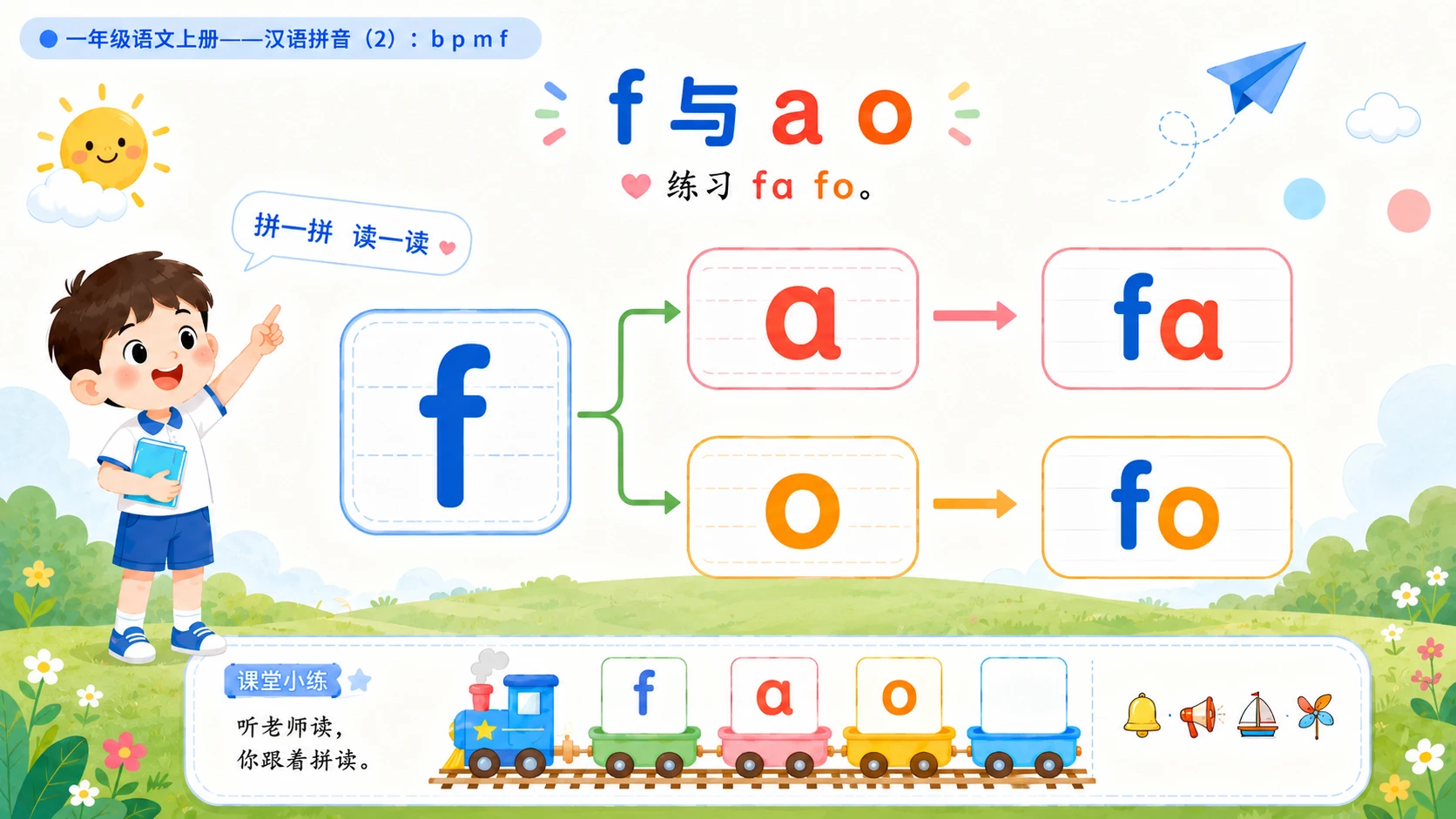 小学六年制统编教材系列课件——一年级语文上册：3 b p m f（2）（完整资料包） - 预览图11