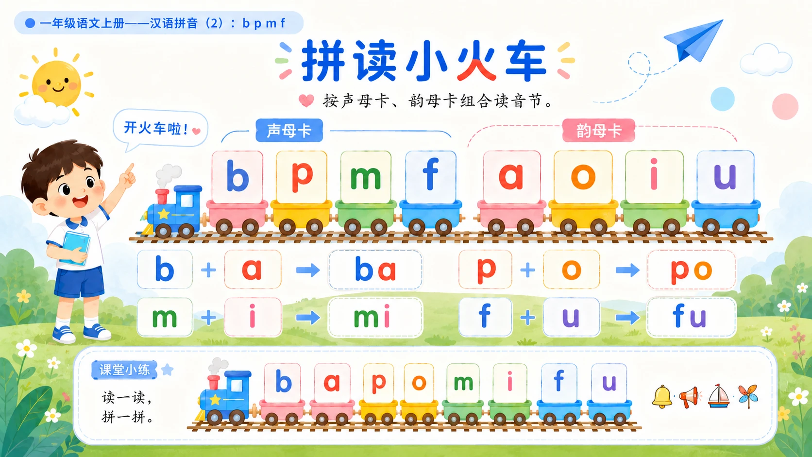 小学六年制统编教材系列课件——一年级语文上册：3 b p m f（2）（完整资料包） - 预览图12