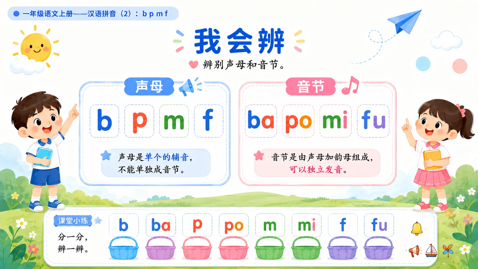 小学六年制统编教材系列课件——一年级语文上册：3 b p m f（2）（完整资料包） - 预览图17