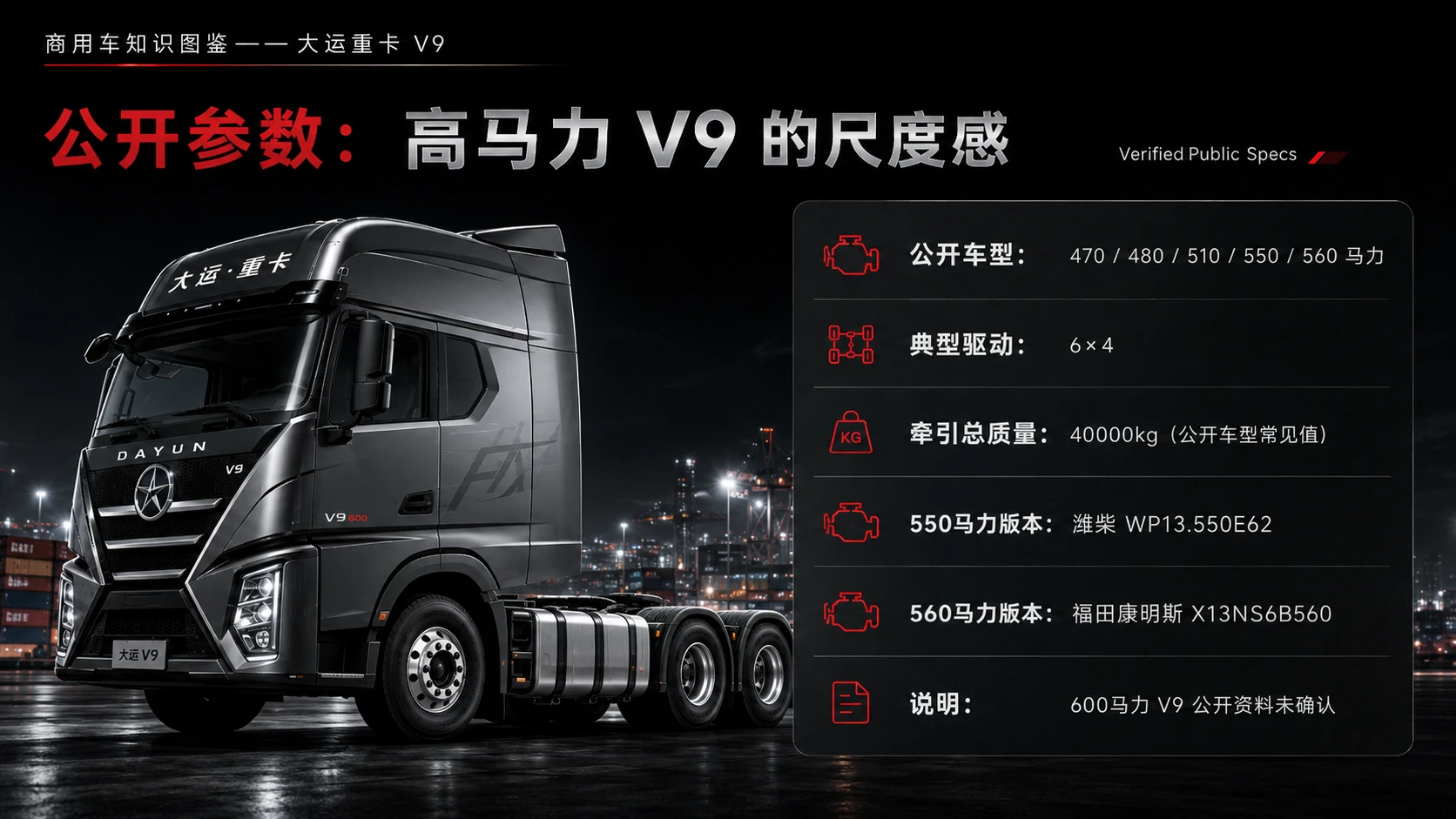 万物知识图鉴系列作品PPT——大运重卡V9 600旗舰 - 预览图3