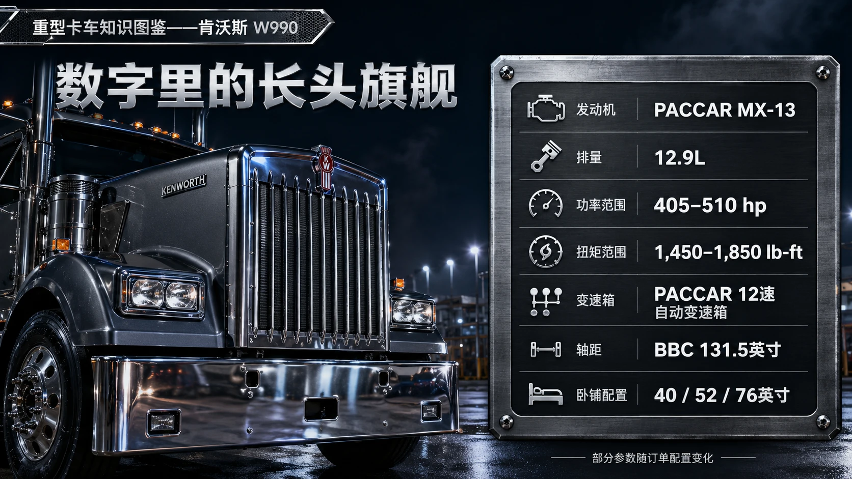 万物知识图鉴系列作品PPT——肯沃斯W990 - 预览图3