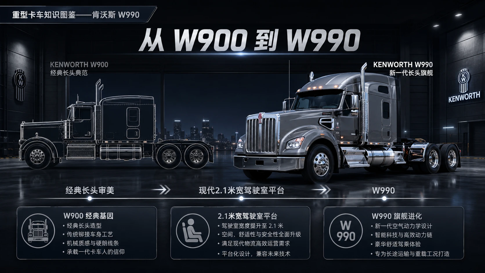 万物知识图鉴系列作品PPT——肯沃斯W990 - 预览图7