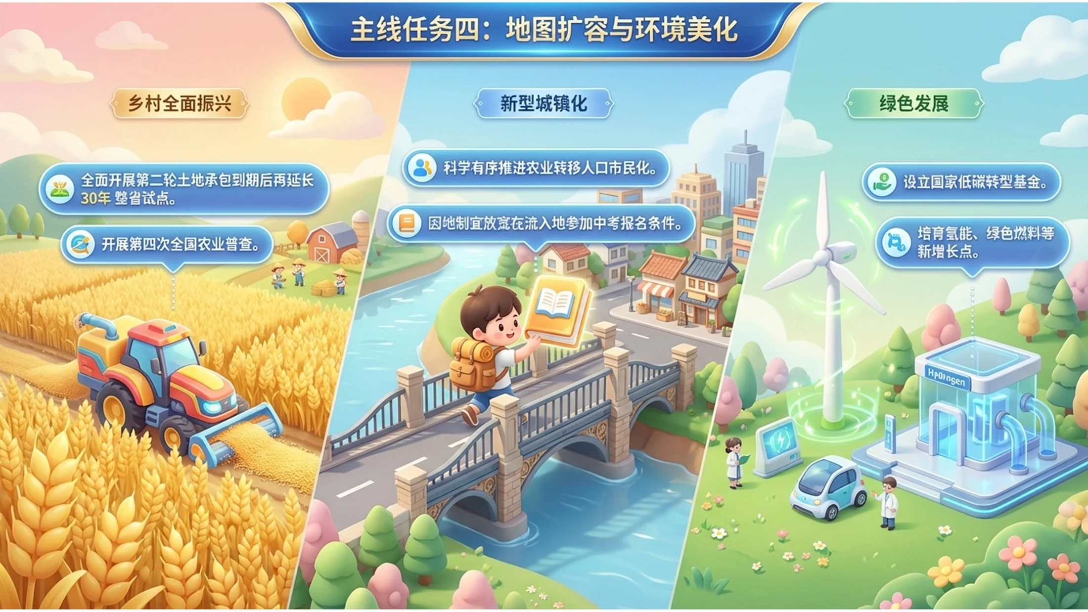 Q版卡通风格政府工作报告PPT - 预览图8