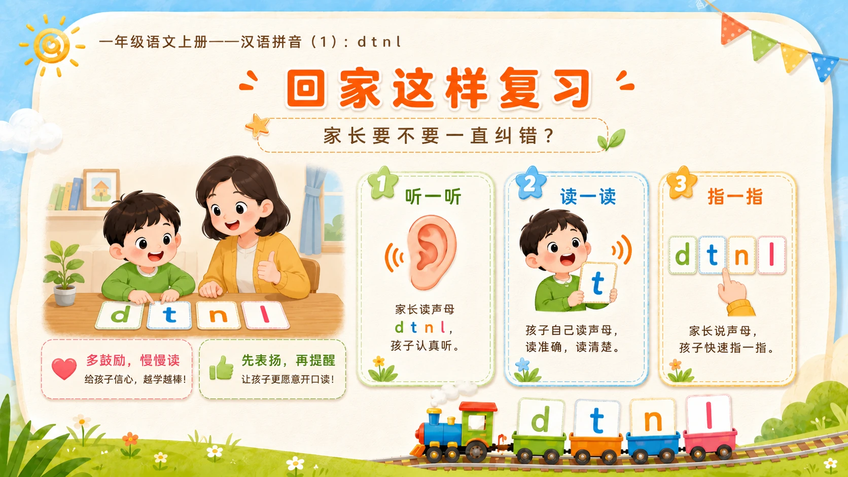 小学六年制统编教材系列课件——一年级语文上册第4课（1）：d t n l - 预览图17