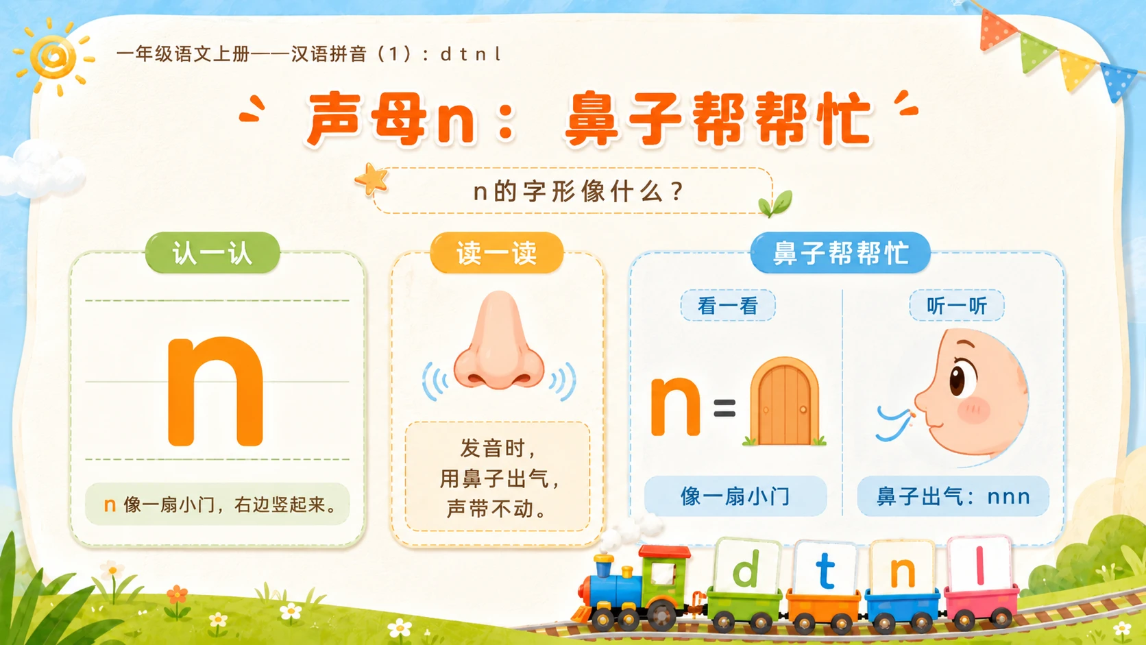 小学六年制统编教材系列课件——一年级语文上册第4课（1）：d t n l - 预览图7
