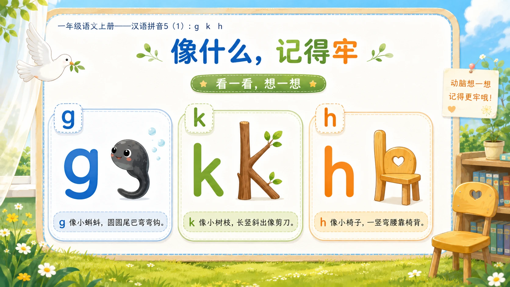 小学六年制统编教材系列课件——一年级语文上册：5 g k h（1） - 预览图10