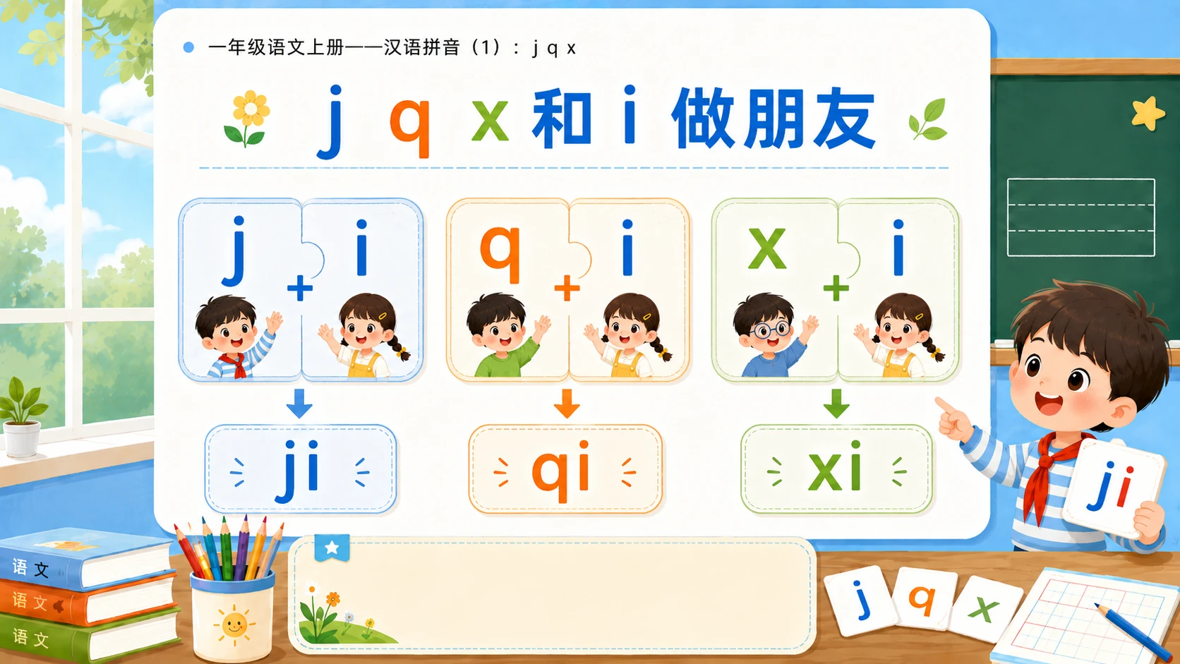小学六年制统编教材系列课件——一年级语文上册：j q x（1） - 预览图14