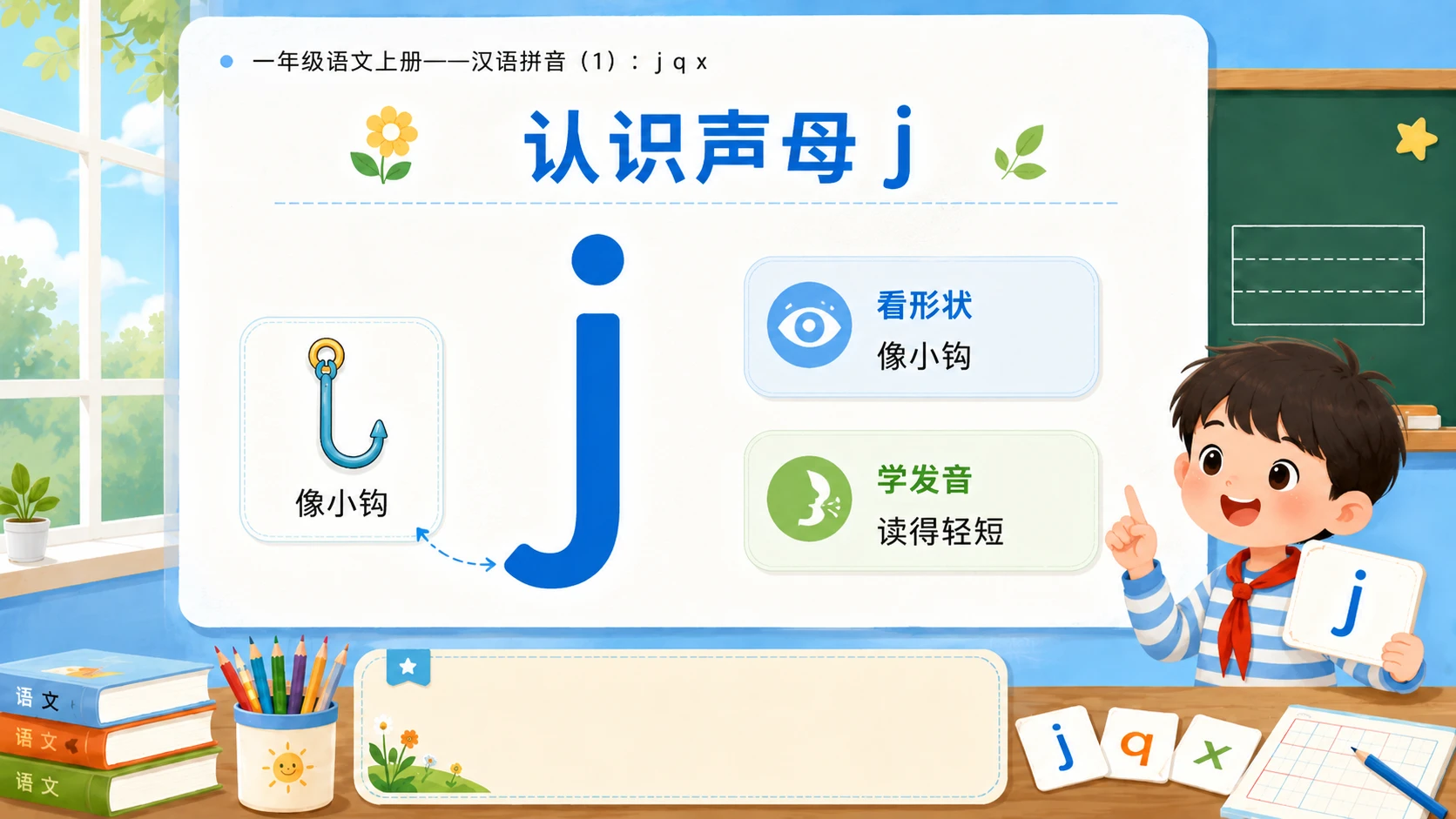 小学六年制统编教材系列课件——一年级语文上册：j q x（1） - 预览图4