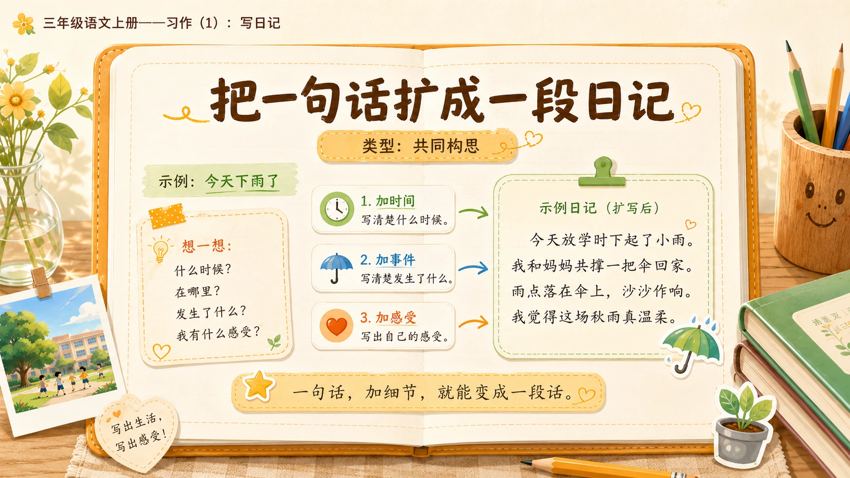 小学六年制统编教材系列课件——三年级语文上册习作（1）：写日记 - 预览图11