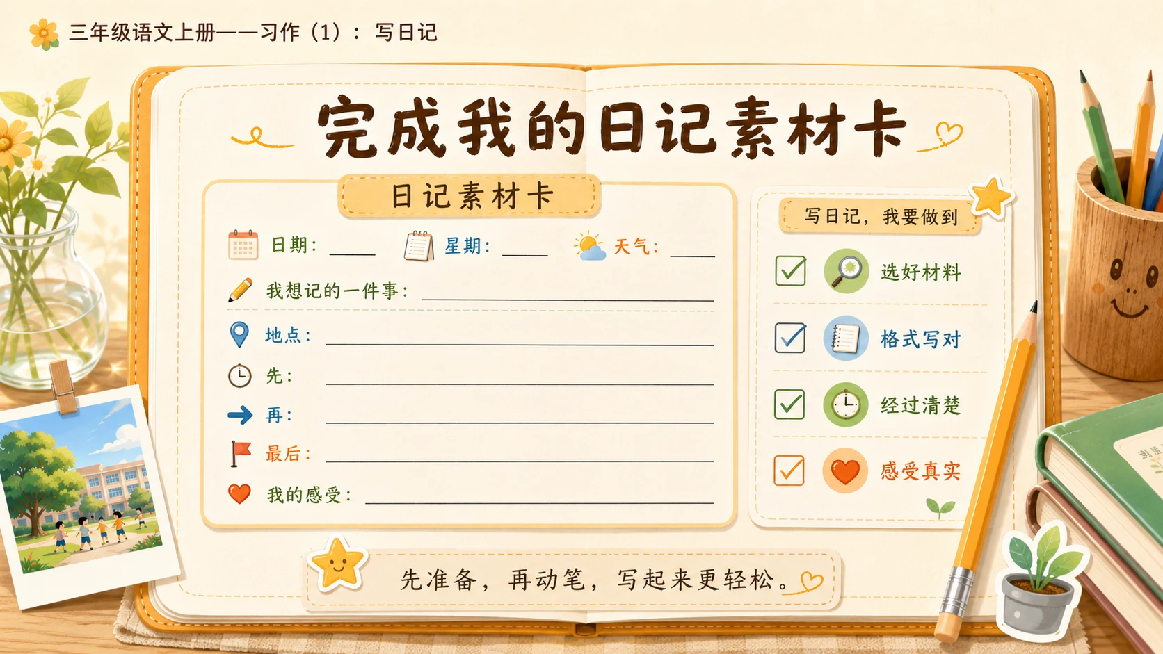 小学六年制统编教材系列课件——三年级语文上册习作（1）：写日记 - 预览图12