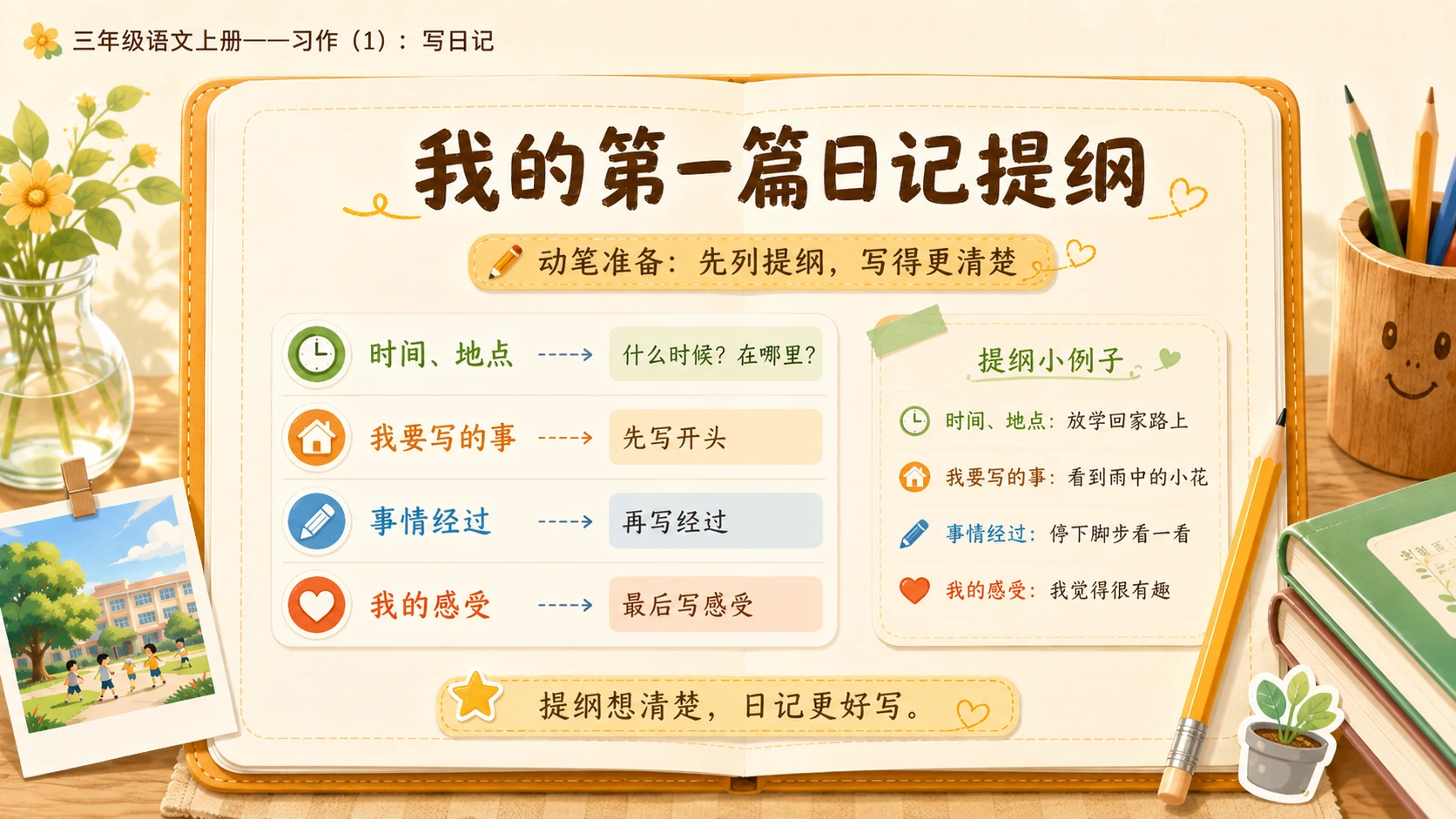 小学六年制统编教材系列课件——三年级语文上册习作（1）：写日记 - 预览图13