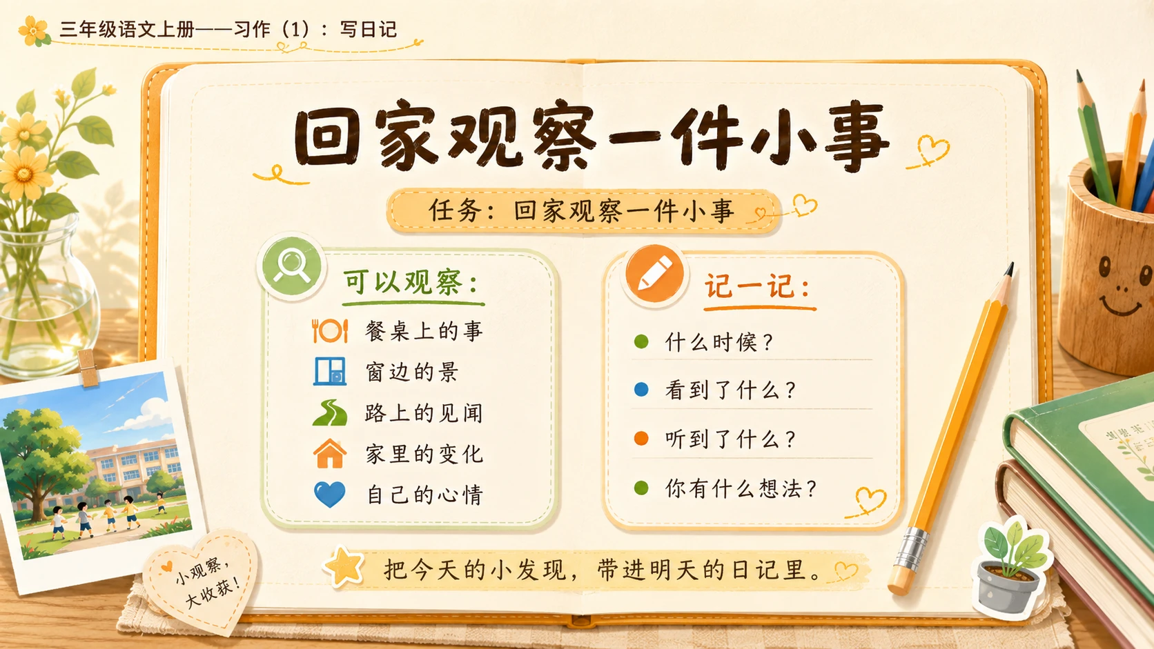 小学六年制统编教材系列课件——三年级语文上册习作（1）：写日记 - 预览图15
