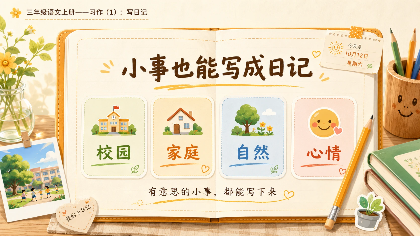 小学六年制统编教材系列课件——三年级语文上册习作（1）：写日记 - 预览图6