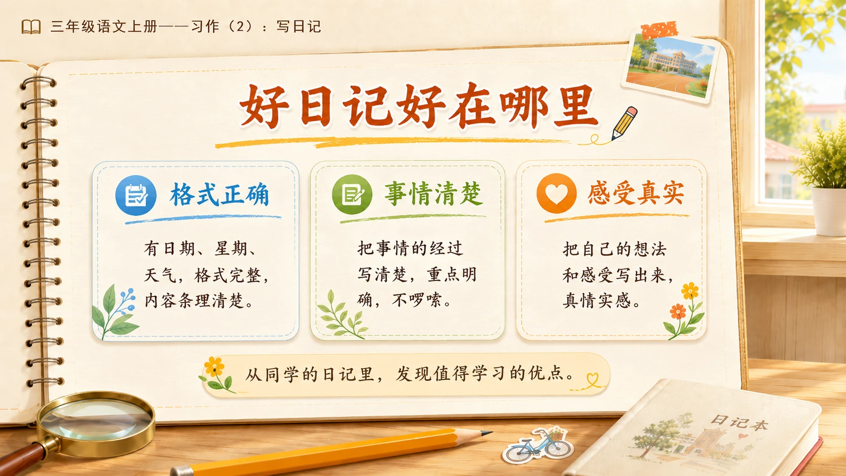 小学六年制统编教材系列课件——三年级语文上册习作（2）：写日记 - 预览图11