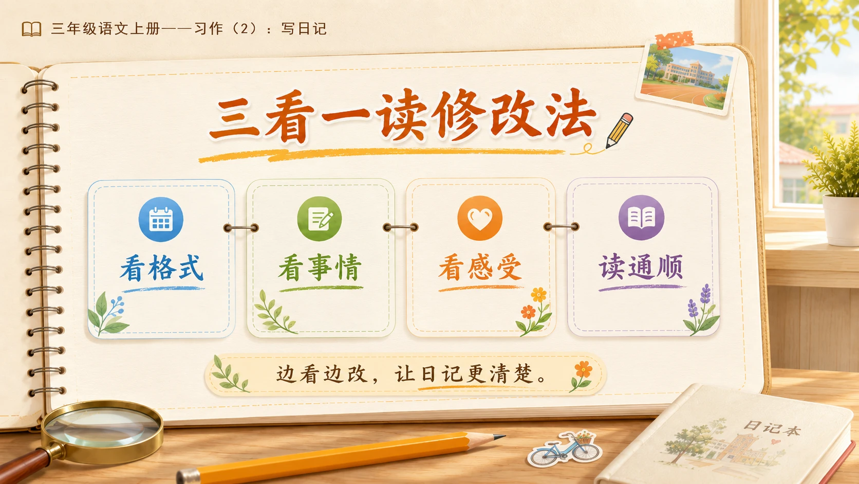 小学六年制统编教材系列课件——三年级语文上册习作（2）：写日记 - 预览图4