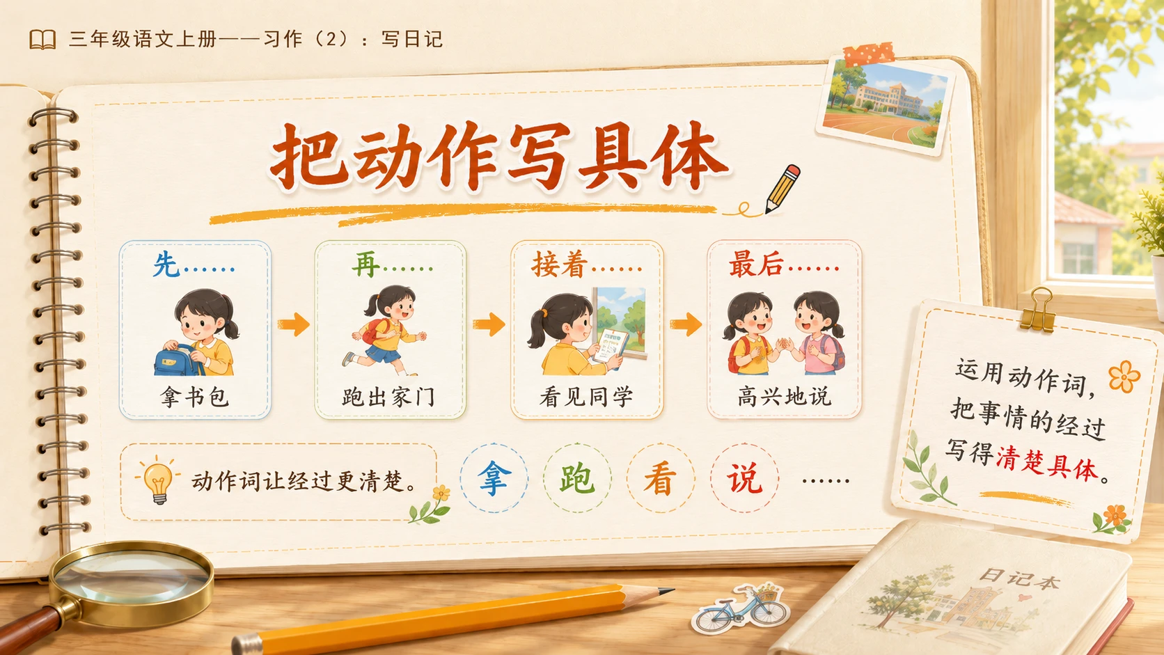 小学六年制统编教材系列课件——三年级语文上册习作（2）：写日记 - 预览图5