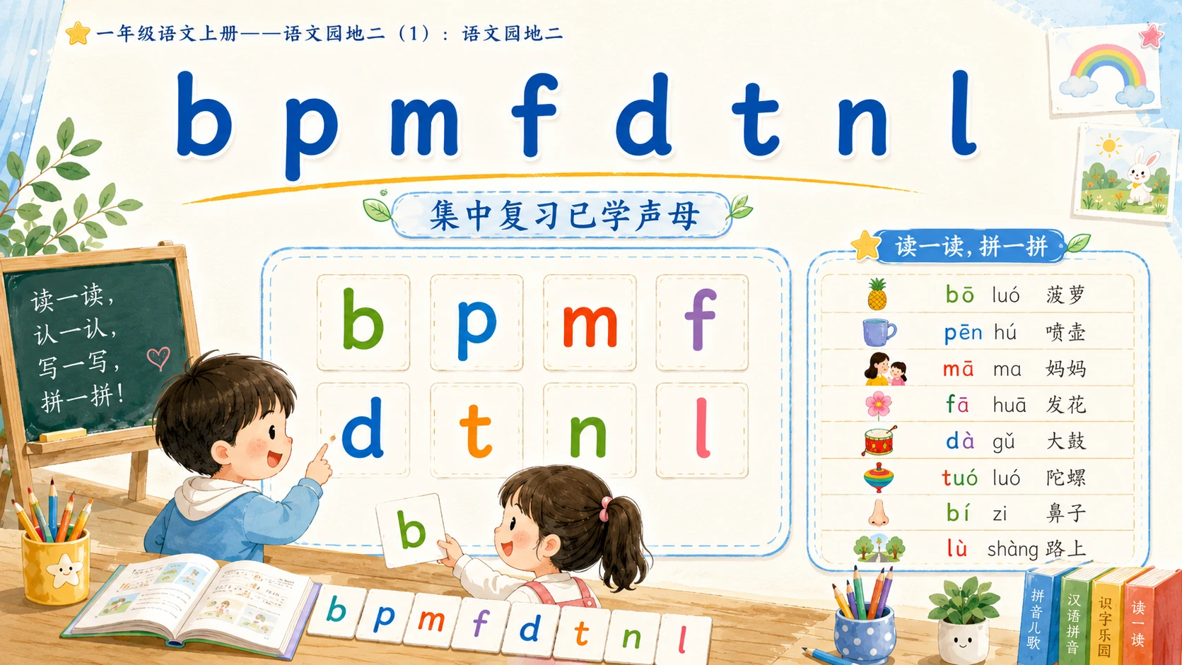 小学六年制统编教材系列课件——一年级语文上册语文园地二（1）：语文园地二 - 预览图4
