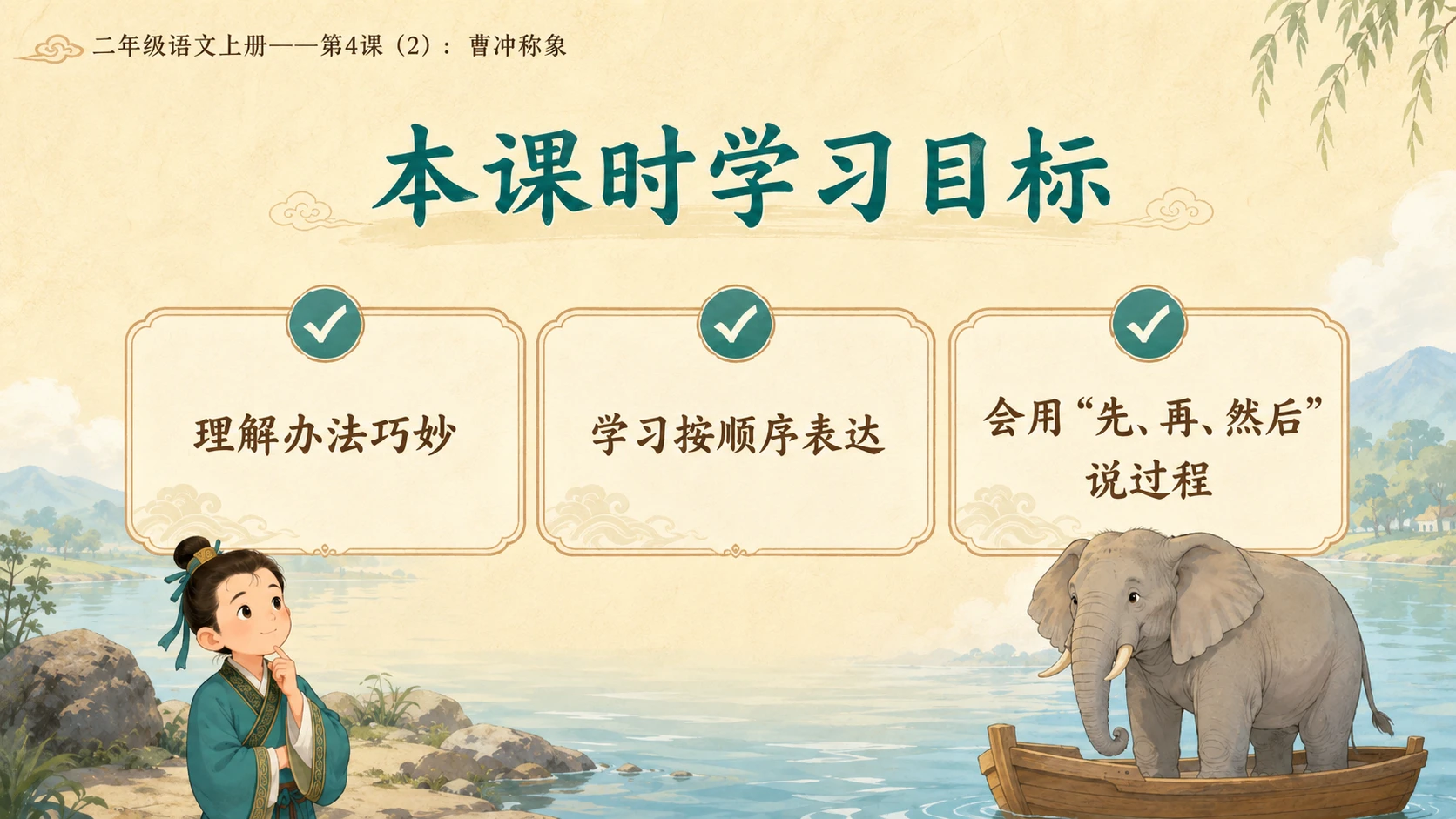小学六年制统编教材系列课件——二年级语文上册第4课（2）：曹冲称象 - 预览图3