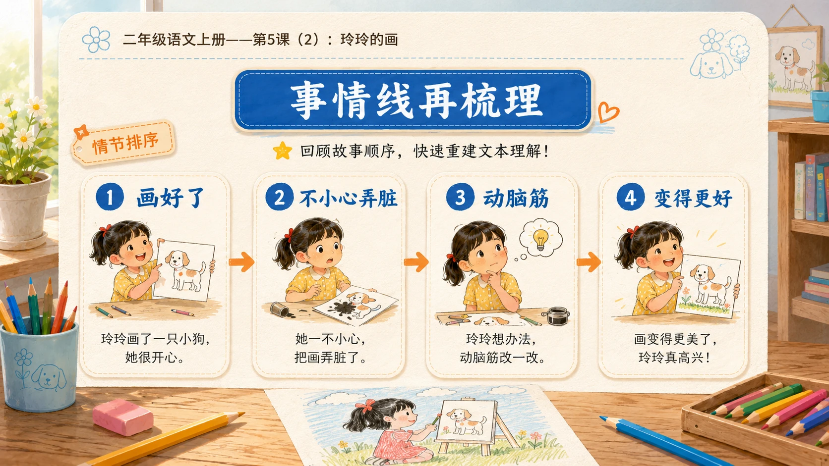 小学六年制统编教材系列课件——二年级语文上册第5课（2）：玲玲的画 - 预览图3