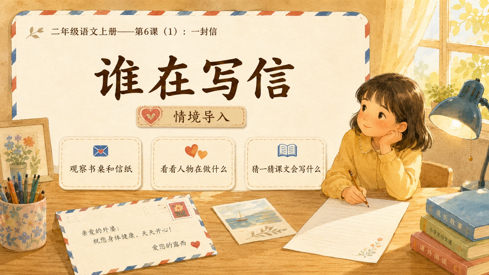 小学六年制统编教材系列课件——二年级语文上册第6课（1）：一封信 - 预览图2