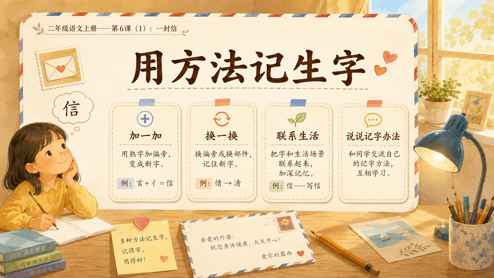 小学六年制统编教材系列课件——二年级语文上册第6课（1）：一封信 - 预览图5