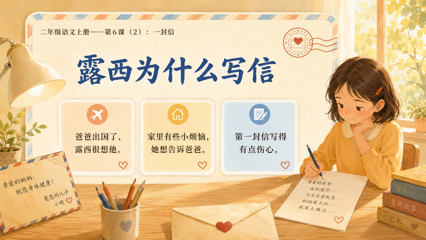 小学六年制统编教材系列课件——二年级语文上册第6课（2）：一封信 - 预览图2