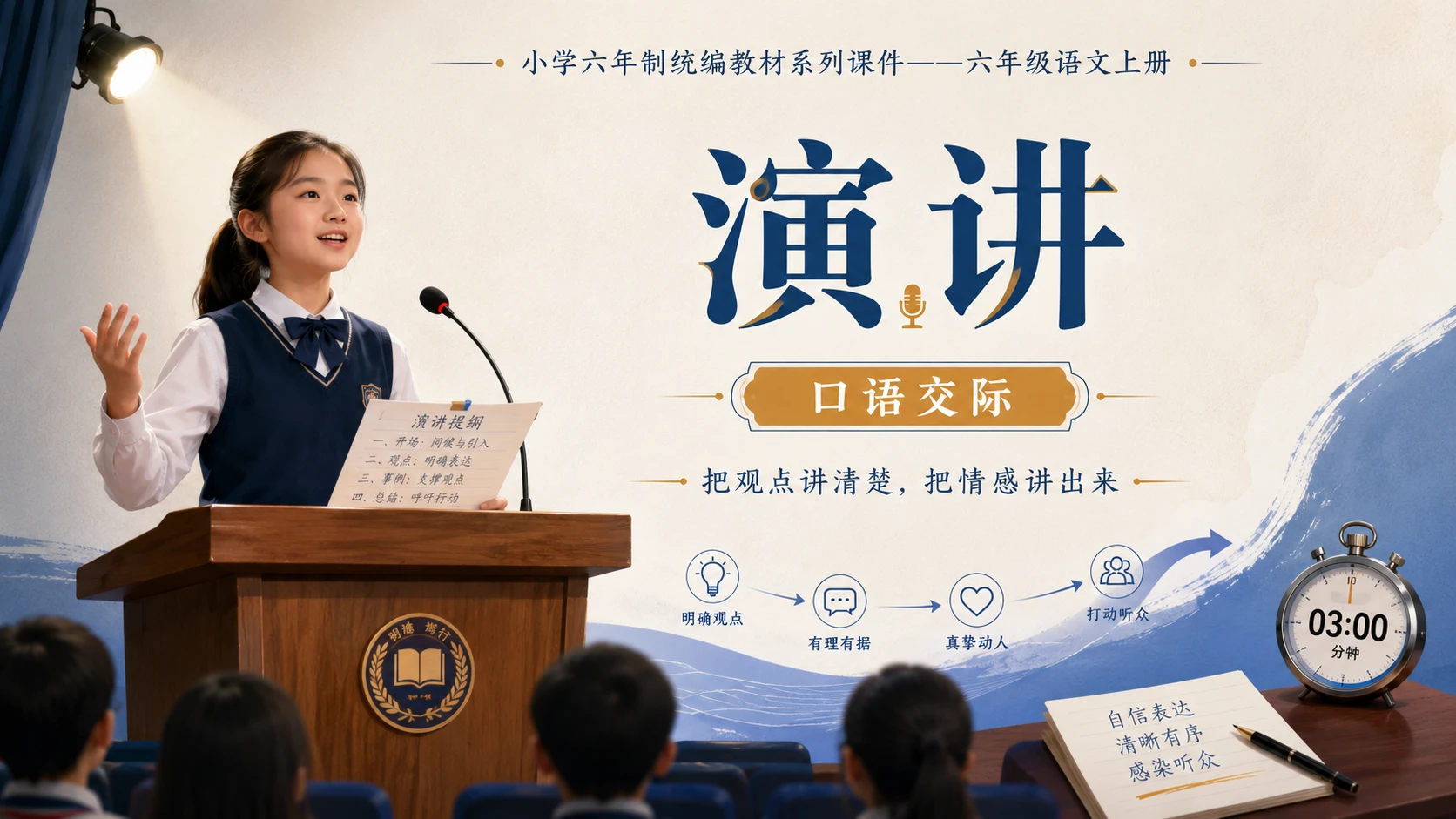 小学六年制统编教材系列课件——六年级语文上册：演讲 - 预览图1