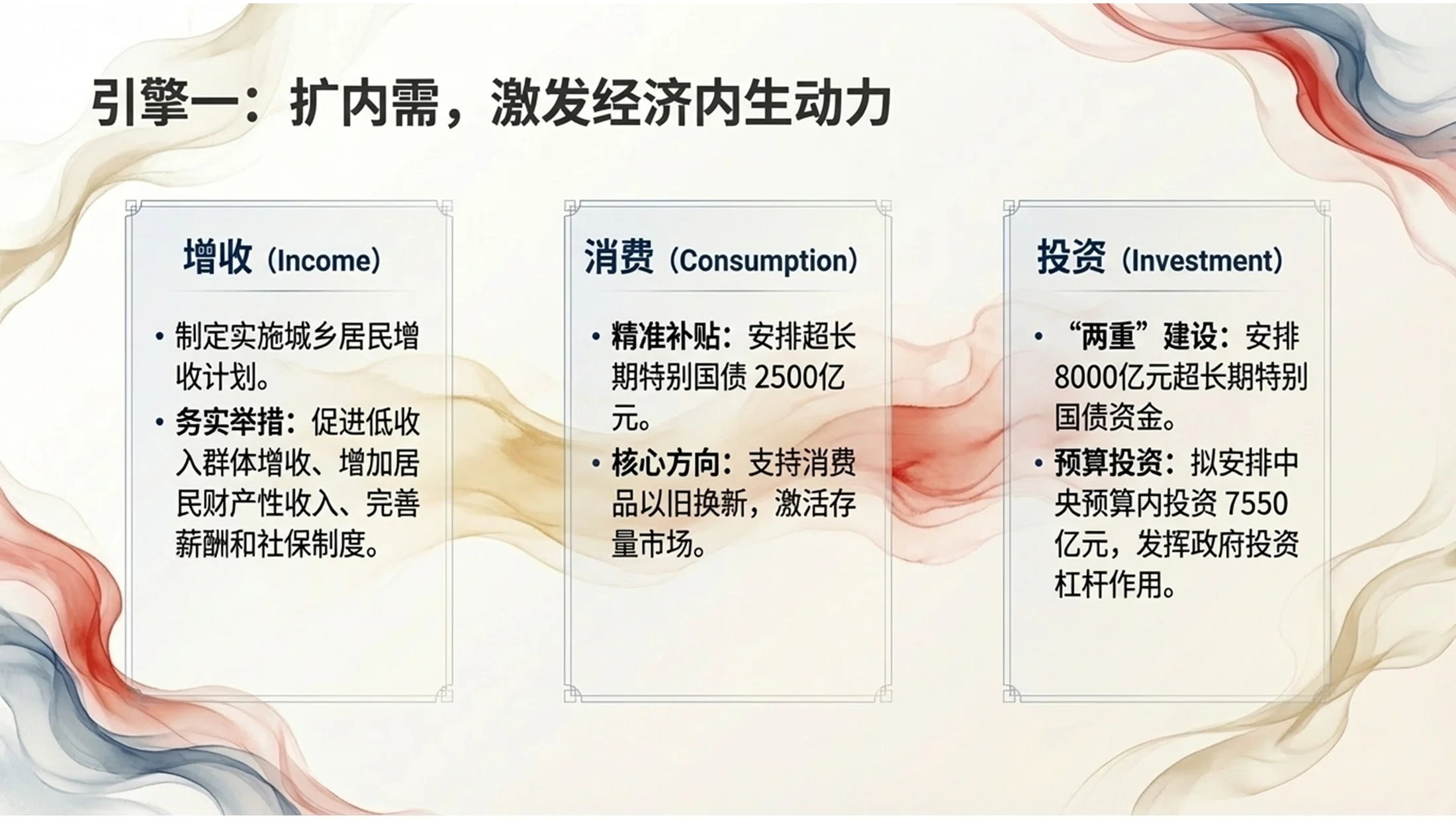浅色烟雾流体风格政府工作报告PPT - 预览图9