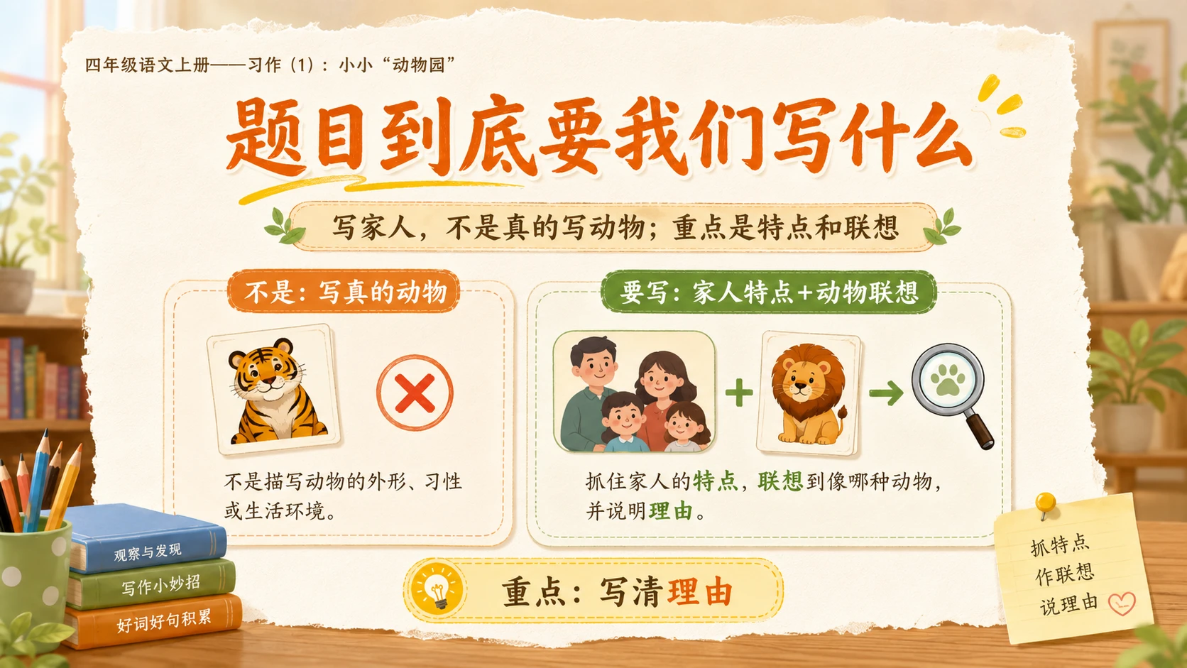 小学六年制统编教材系列课件——四年级语文上册：习作：小小“动物园”（1） - 预览图4