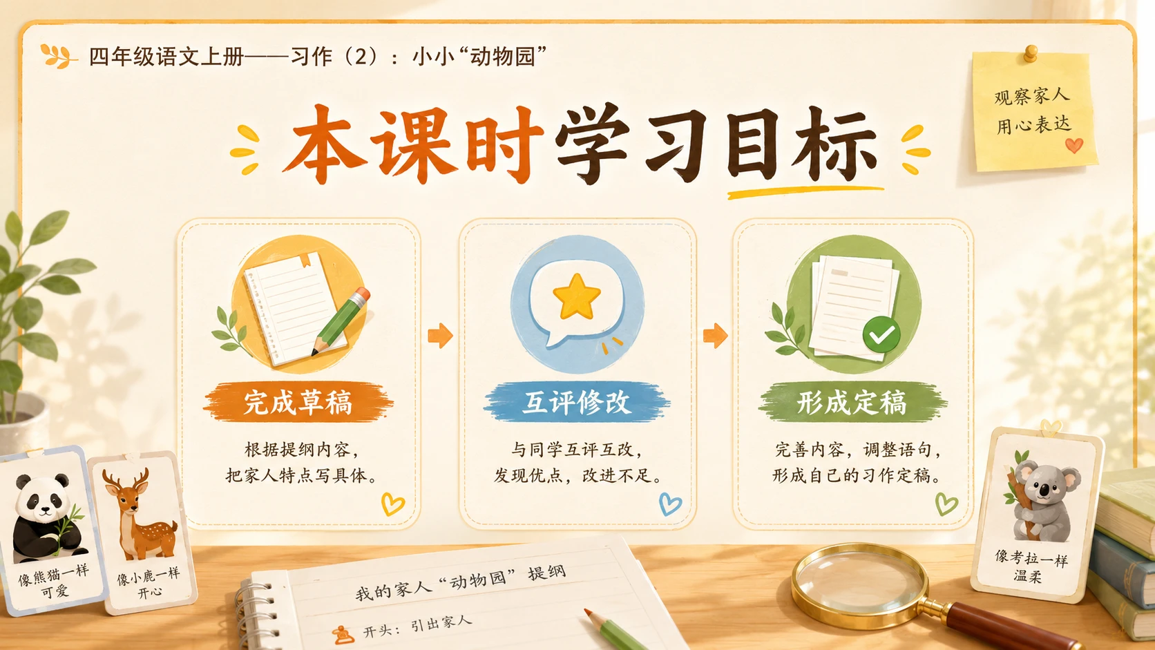 小学六年制统编教材系列课件——四年级语文上册：习作：小小“动物园”（2） - 预览图2