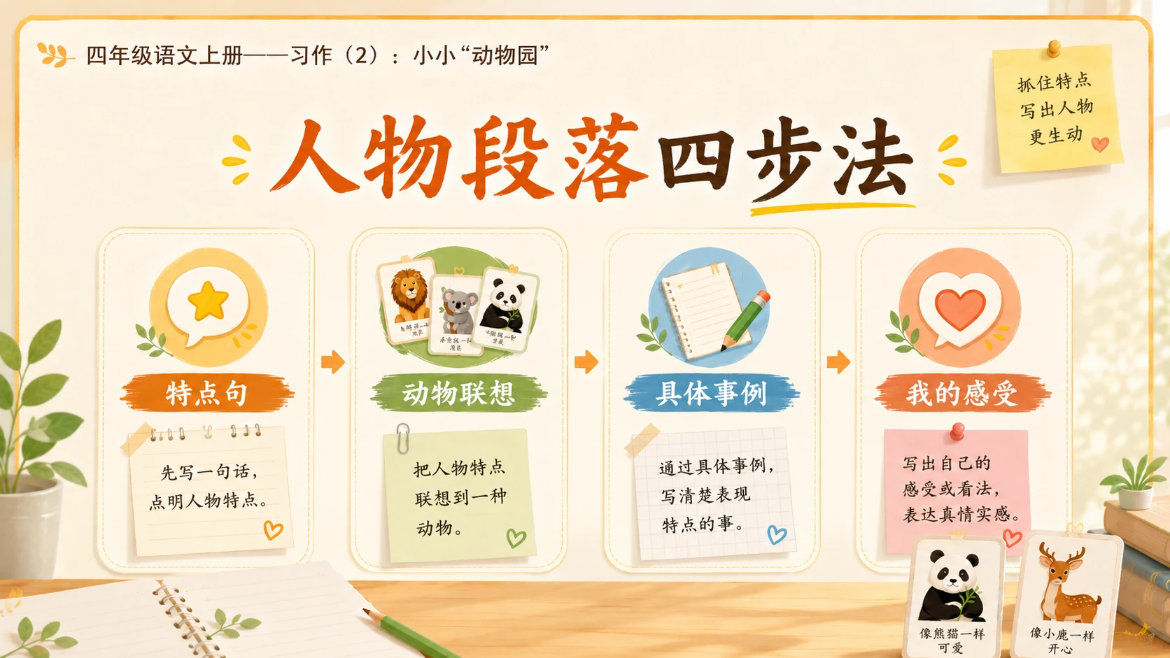 小学六年制统编教材系列课件——四年级语文上册：习作：小小“动物园”（2） - 预览图5
