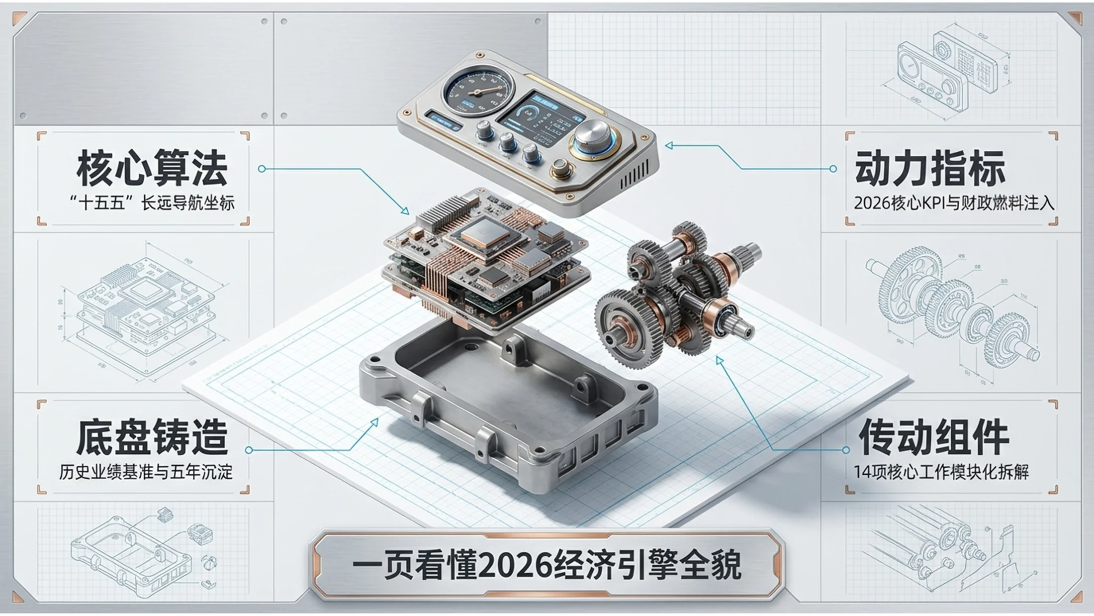 3D立体金属质感政府工作报告PPT - 预览图1