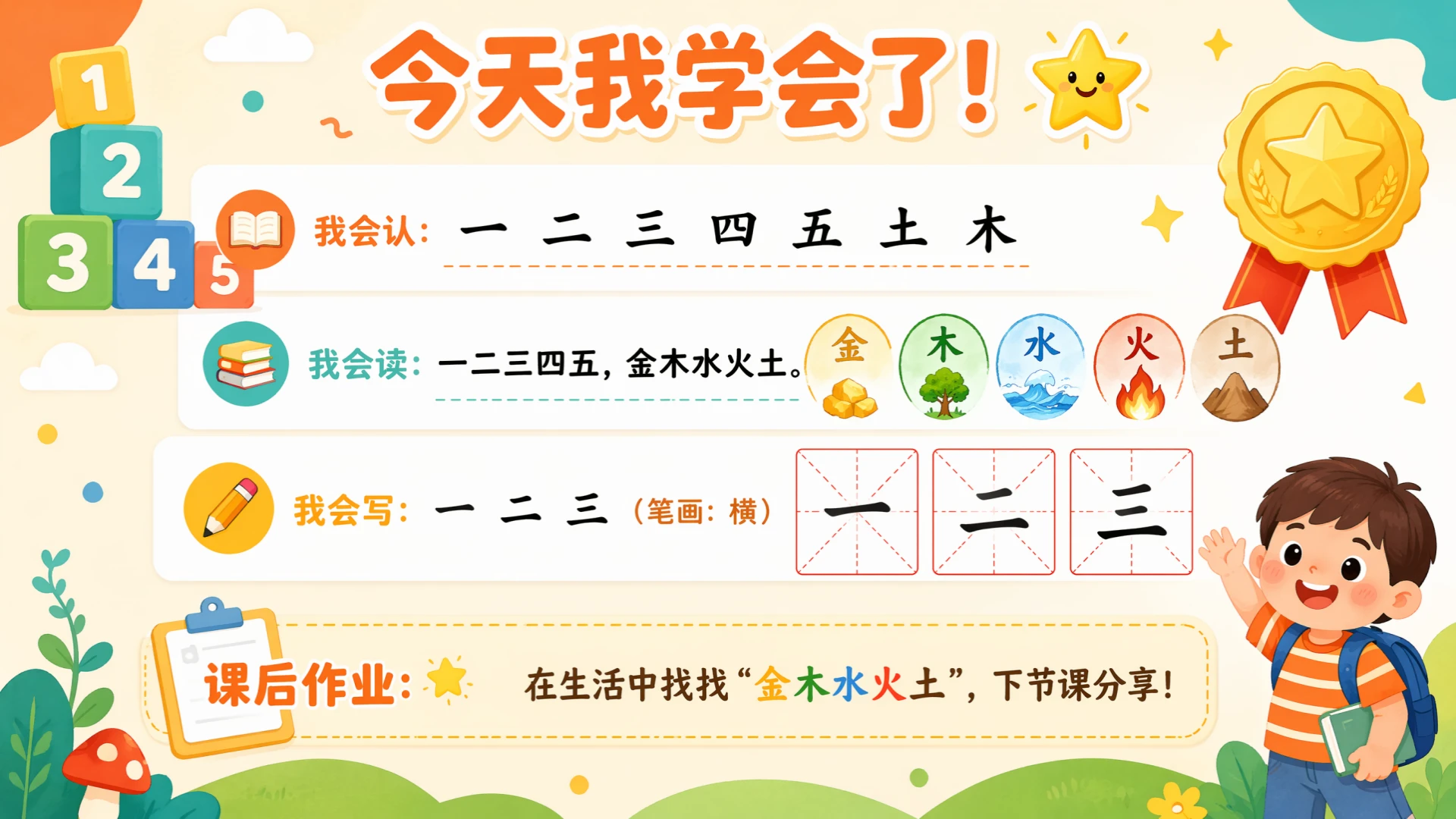 一年级语文统编版上-识字·一二三四五 - 预览图20