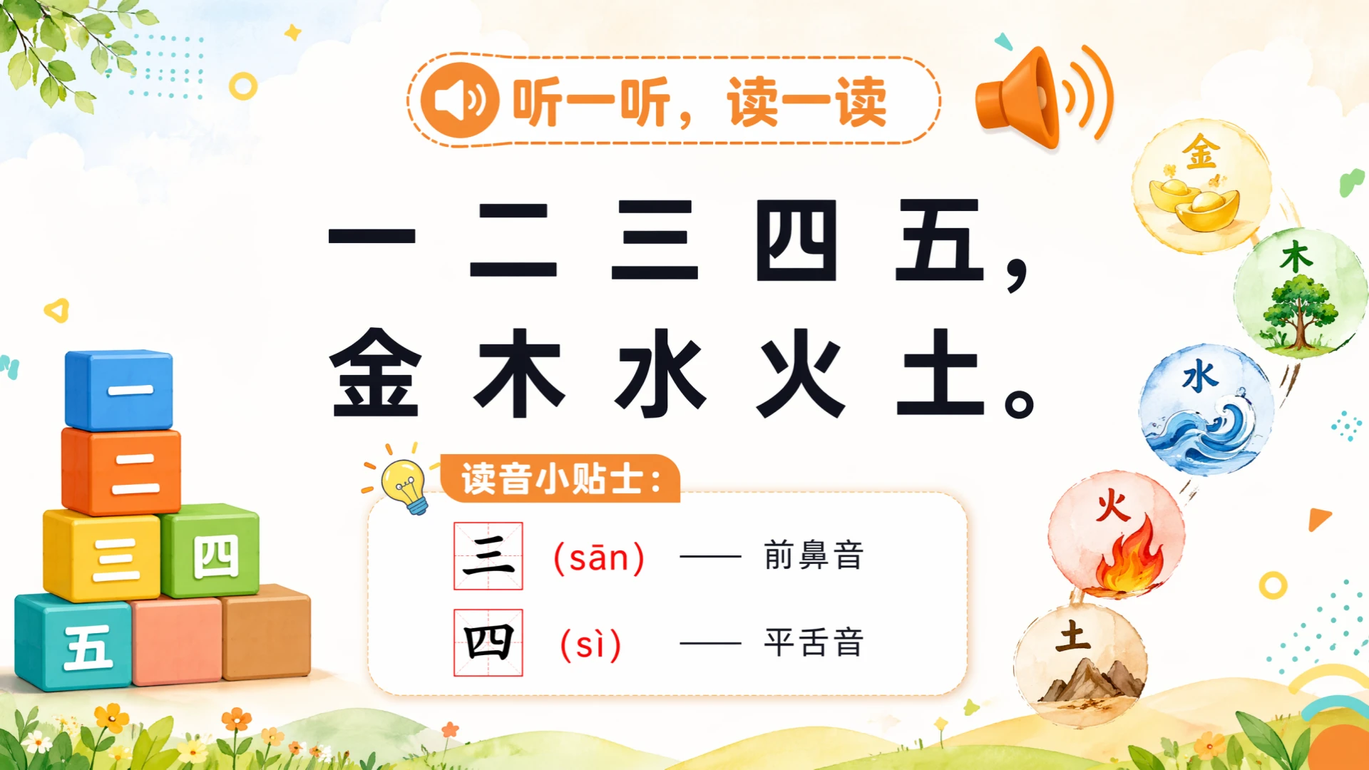 一年级语文统编版上-识字·一二三四五 - 预览图3