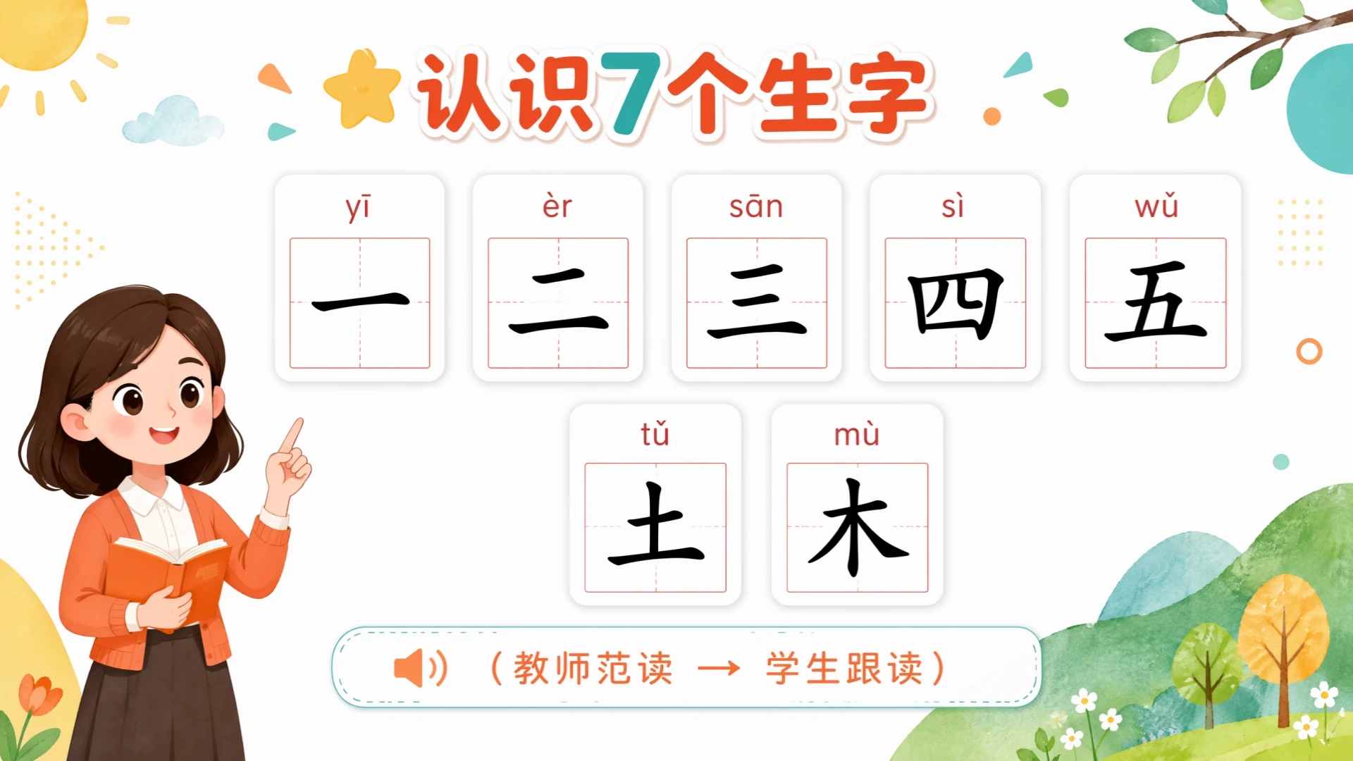 一年级语文统编版上-识字·一二三四五 - 预览图4