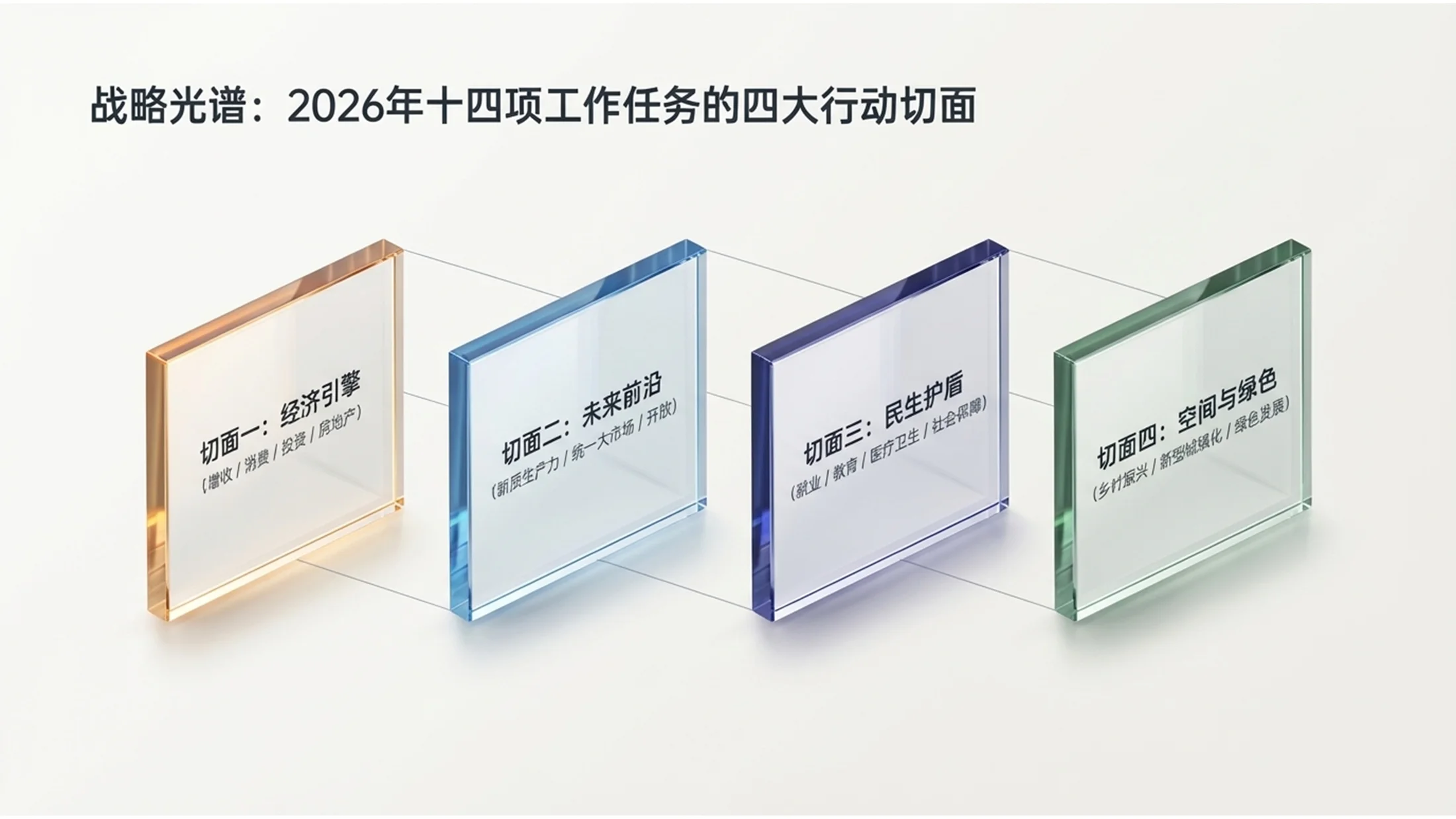 低调多色水晶风格政府工作报告PPT - 预览图5