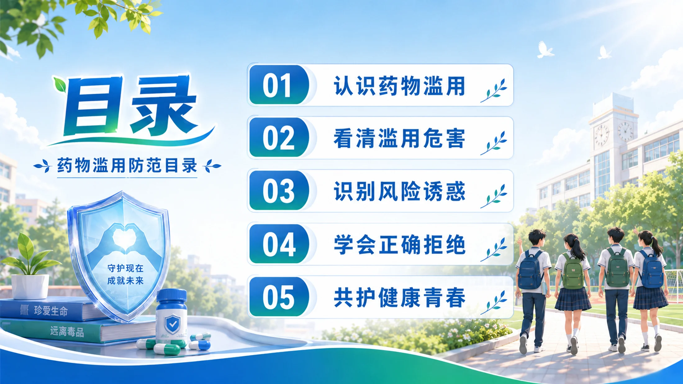 《守护青春 拒绝滥用｜防范青少年药物滥用主题班会PPT模板》 - 预览图2