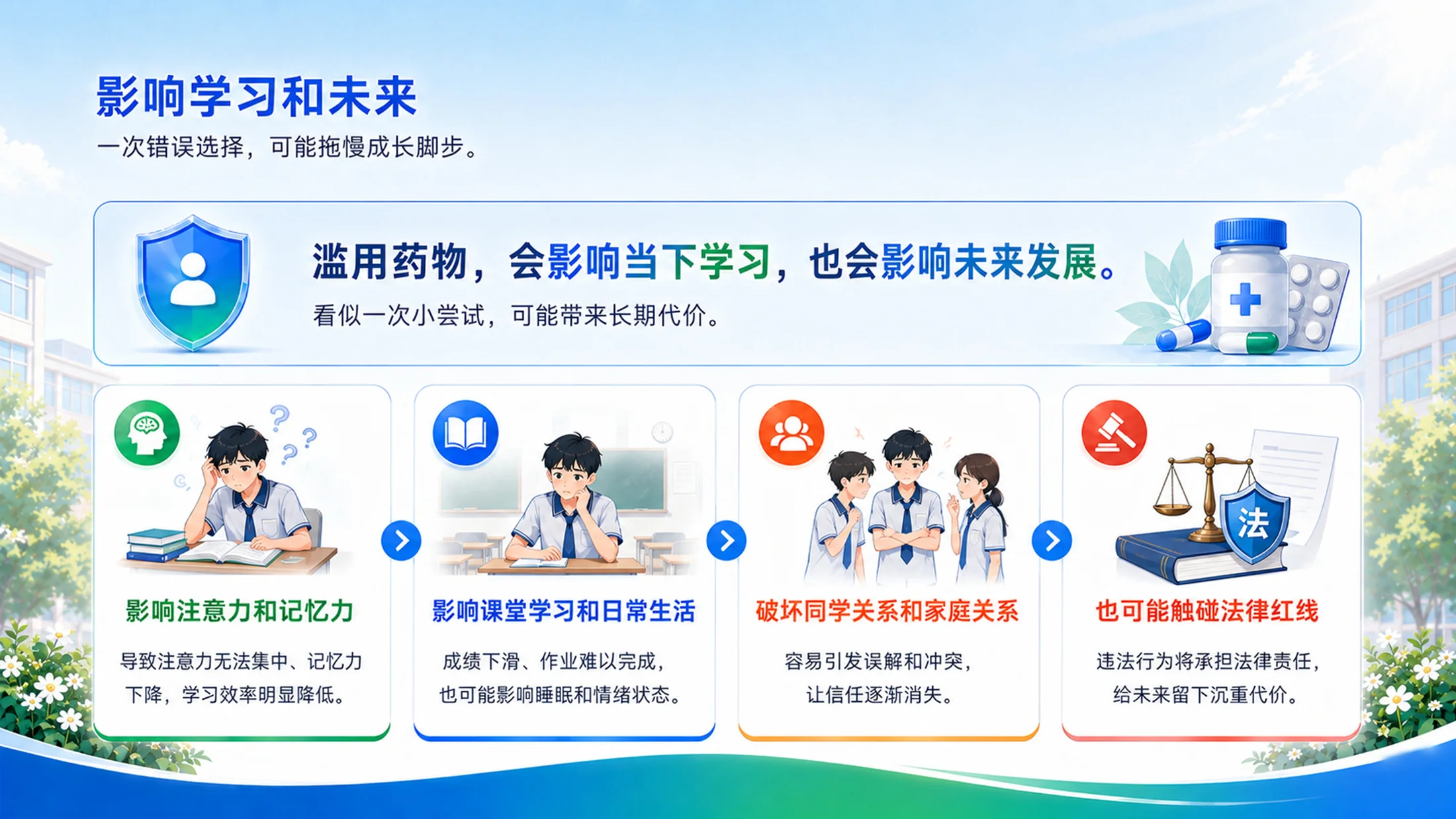 《守护青春 拒绝滥用｜防范青少年药物滥用主题班会PPT模板》 - 预览图10