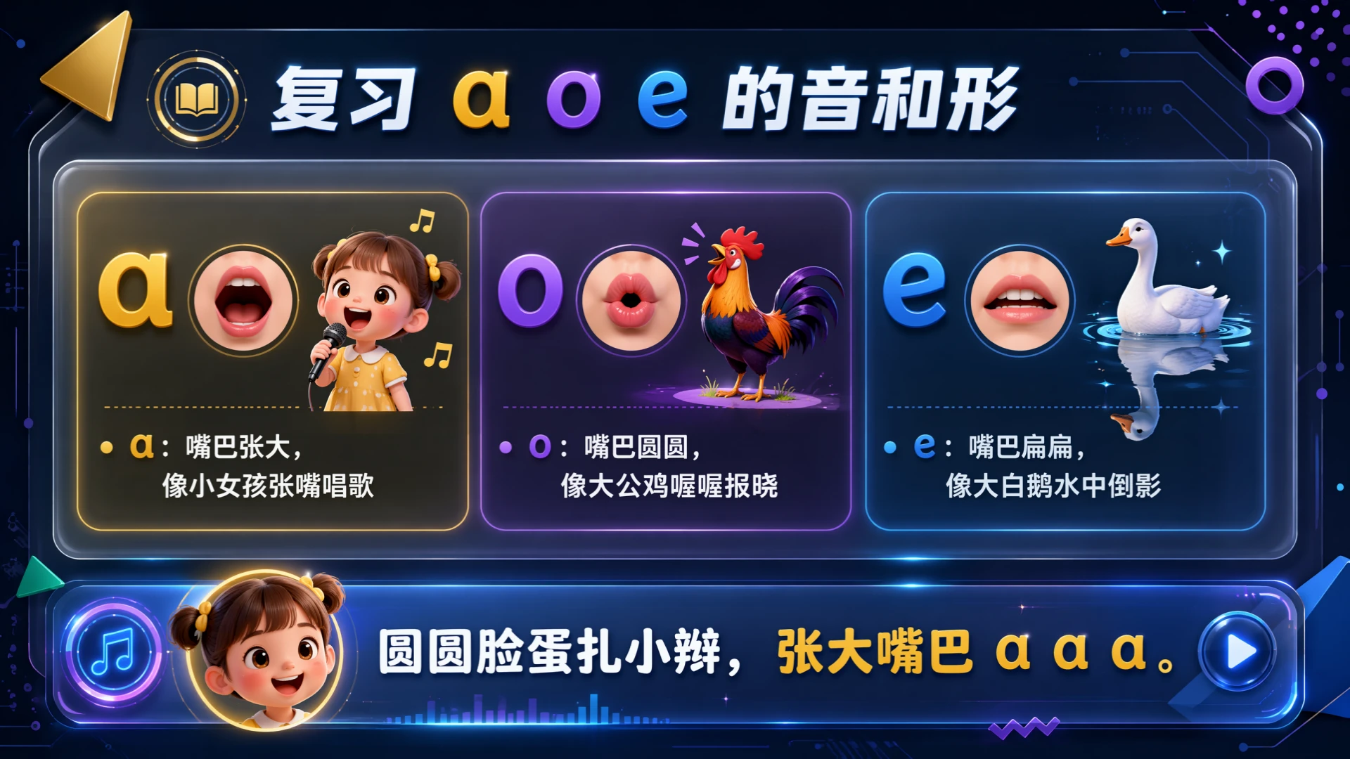 一年级语文统编版上-汉语拼音·aoe第二课时 - 预览图5