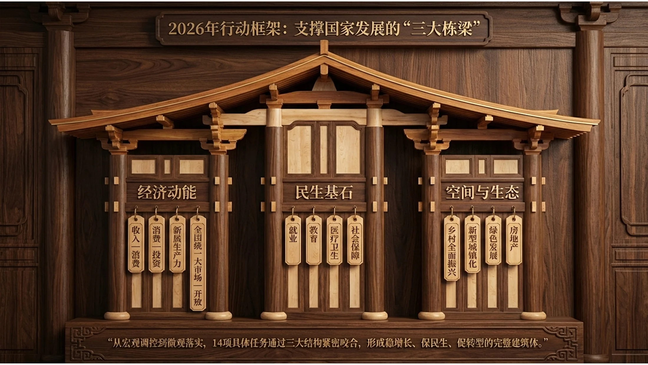 木材纹理雕刻风格政府工作报告PPT - 预览图4