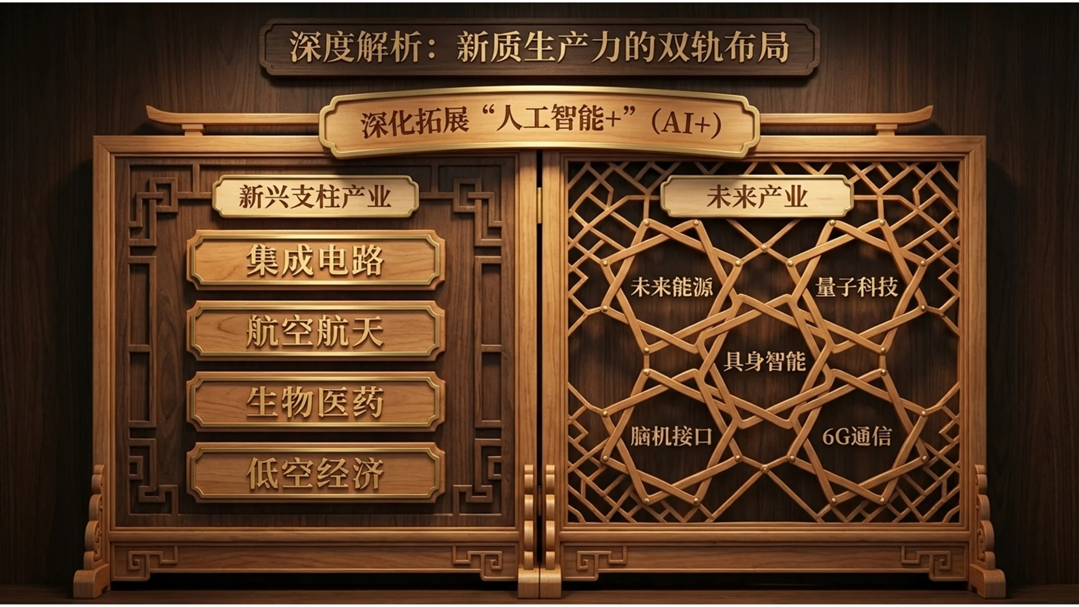 木材纹理雕刻风格政府工作报告PPT - 预览图6