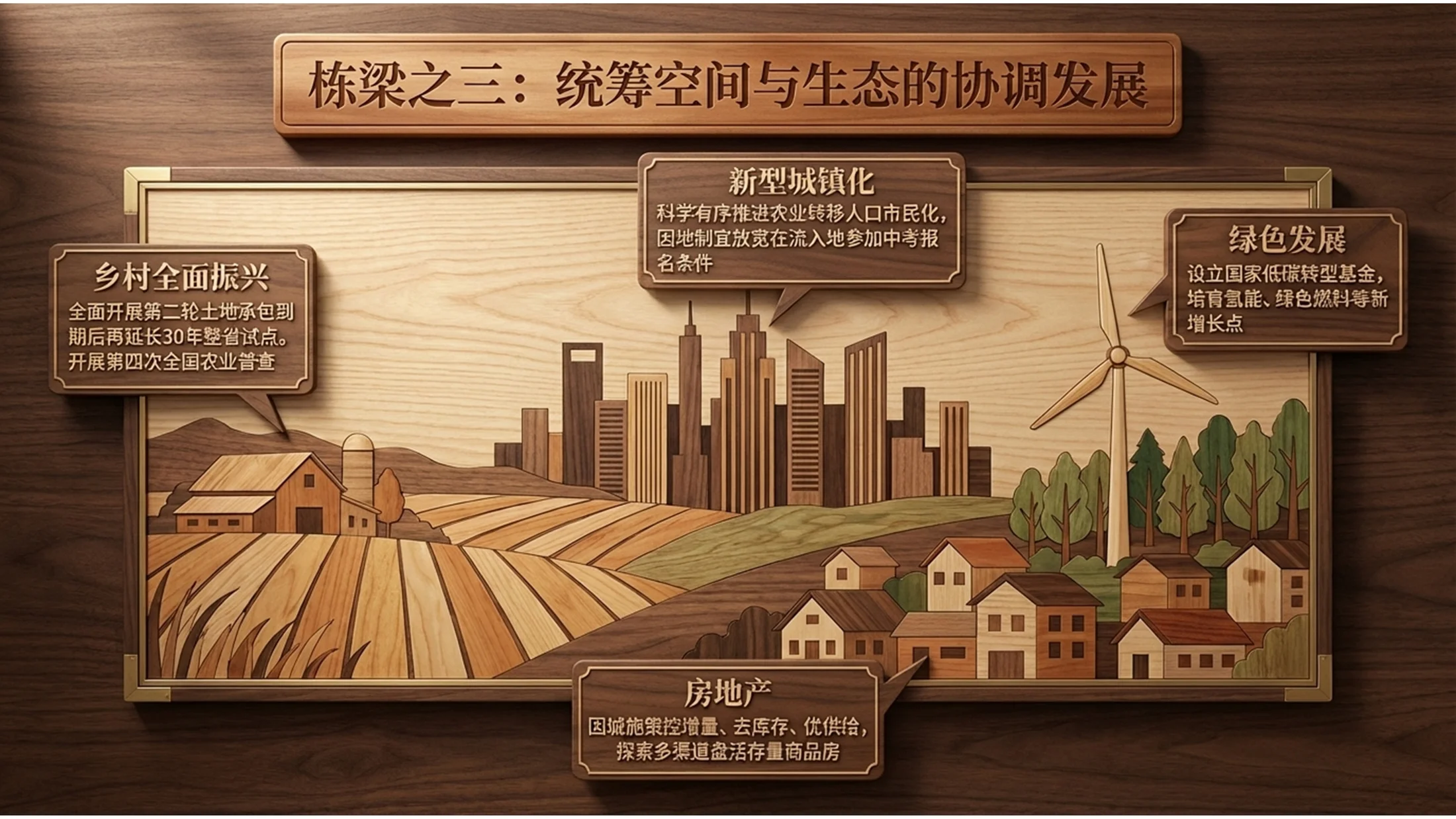木材纹理雕刻风格政府工作报告PPT - 预览图8